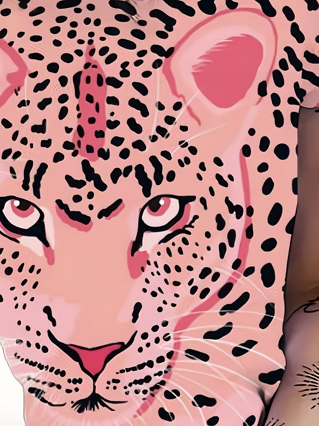Women's Colour-Block Leopard Print T-Shirt — Pink