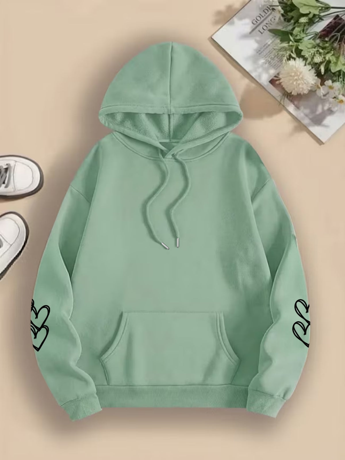 Women's Highland Cow & Sunflower Print Hoodie