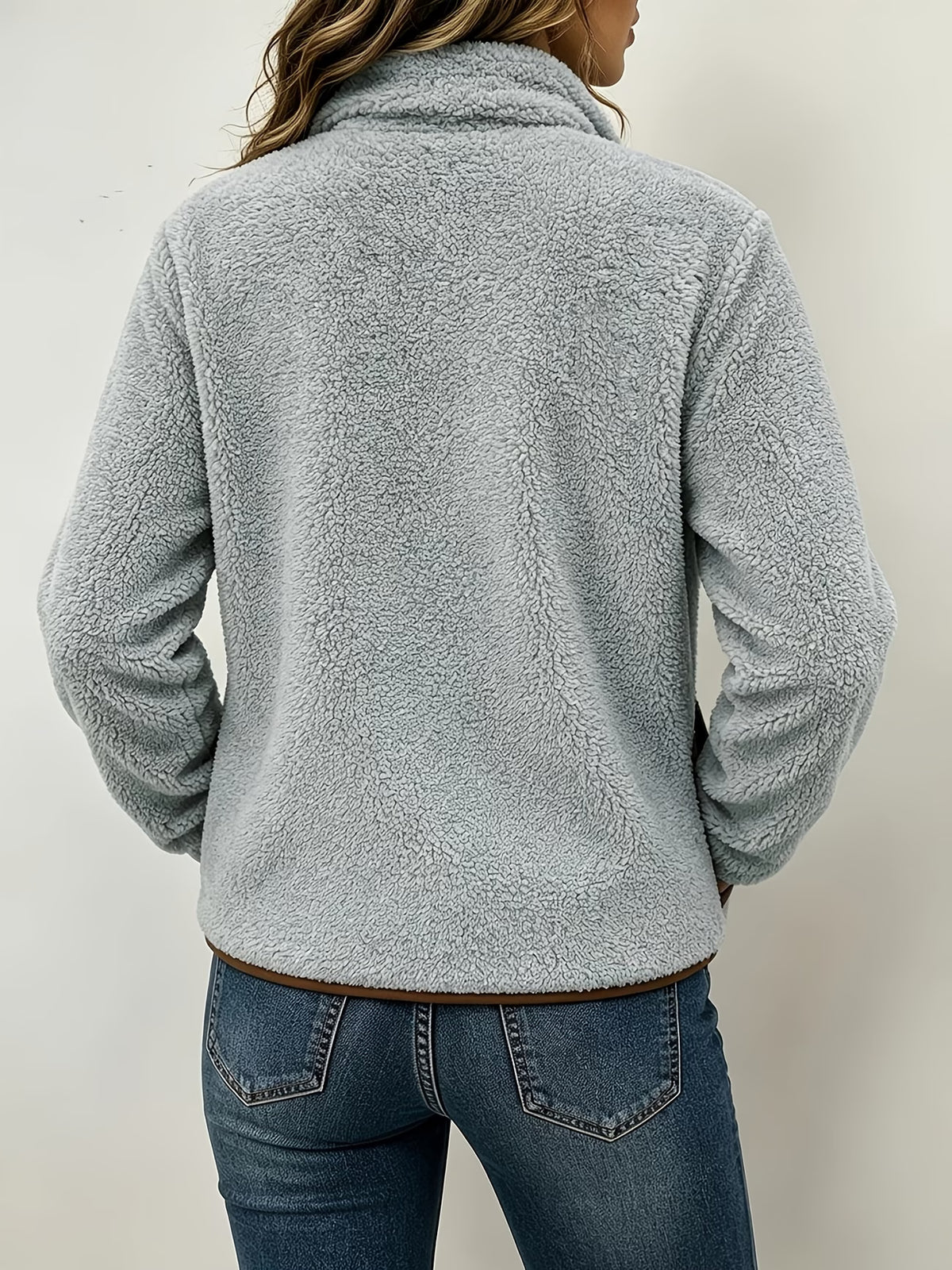 Women's Colour-Block Teddy Fleece Jacket