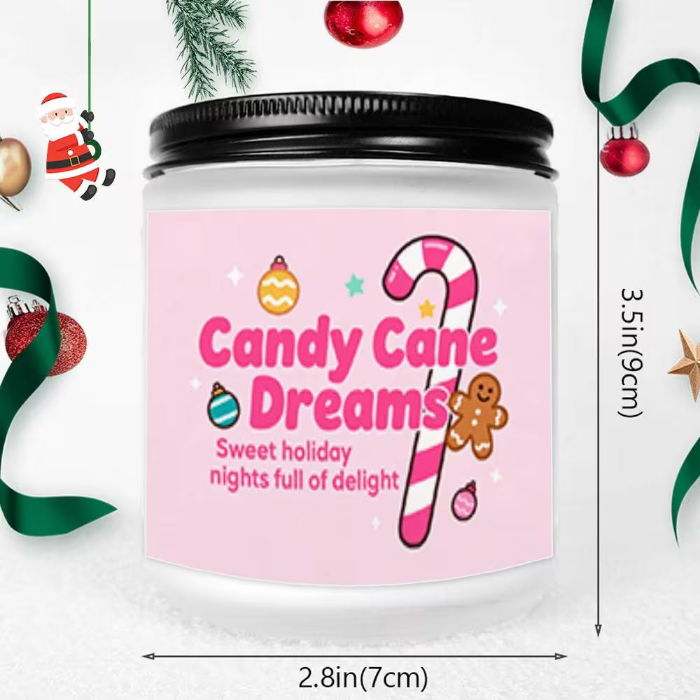 Lavender Scented Candle | Christmas Candy Cane & Gingerbread Dreams Holiday Edition