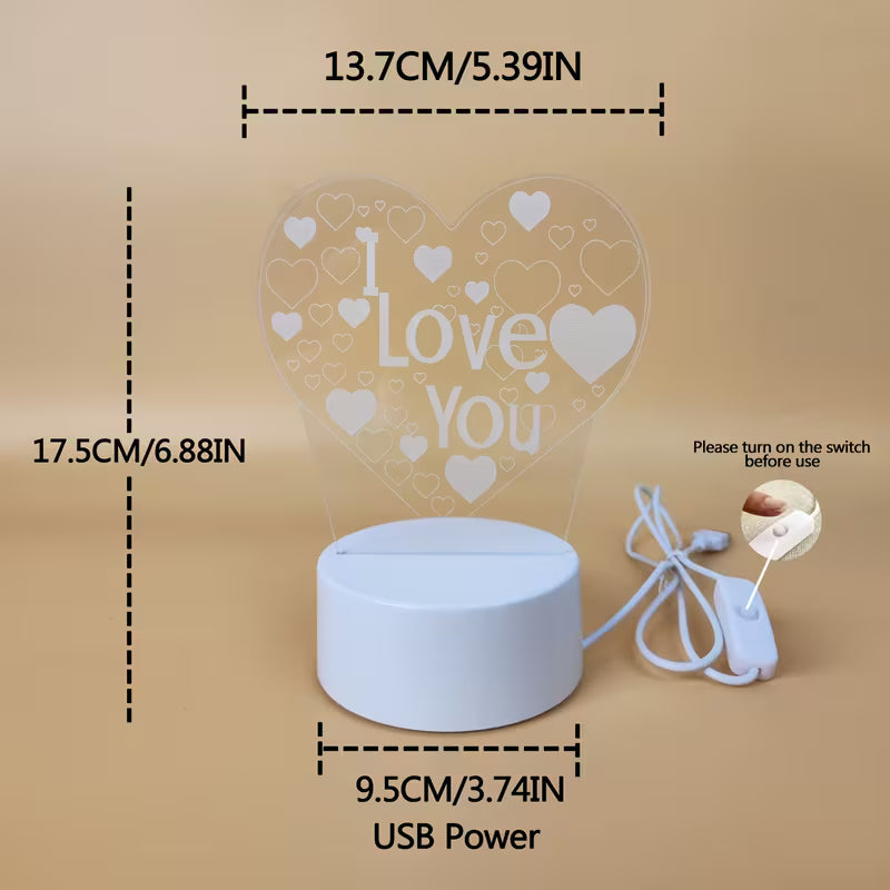 Pink Light Loveyou 3D Night Light,