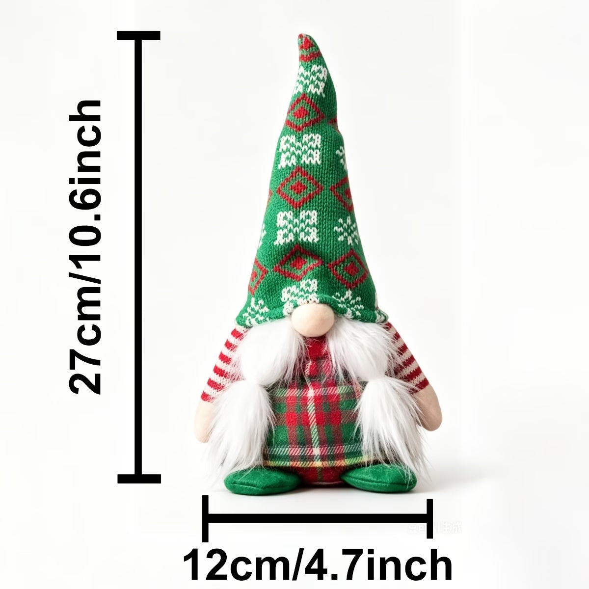 Christmas Dwarf Figurines Set of 3 – Nordic Style Long-Legged Faceless Festival Decorations
