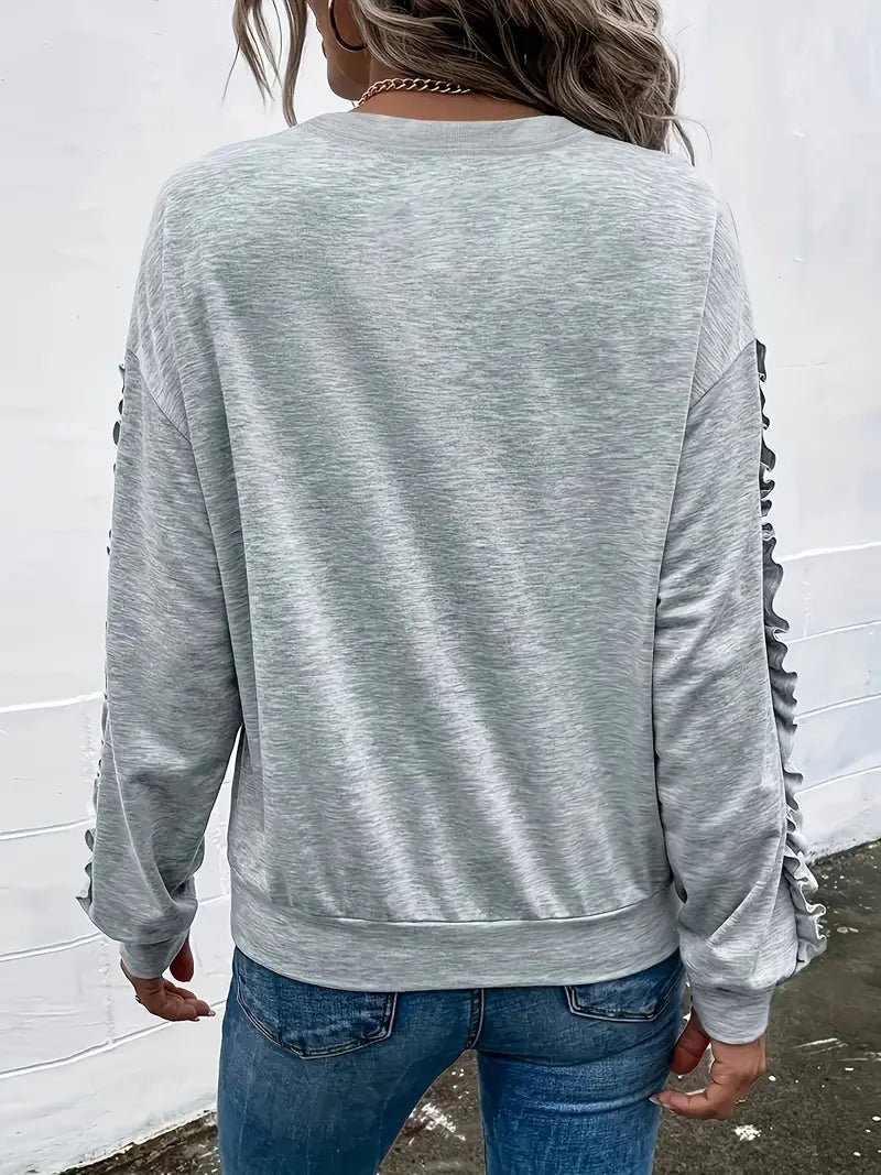 Plus Size Casual Crew Neck Sweatshirt