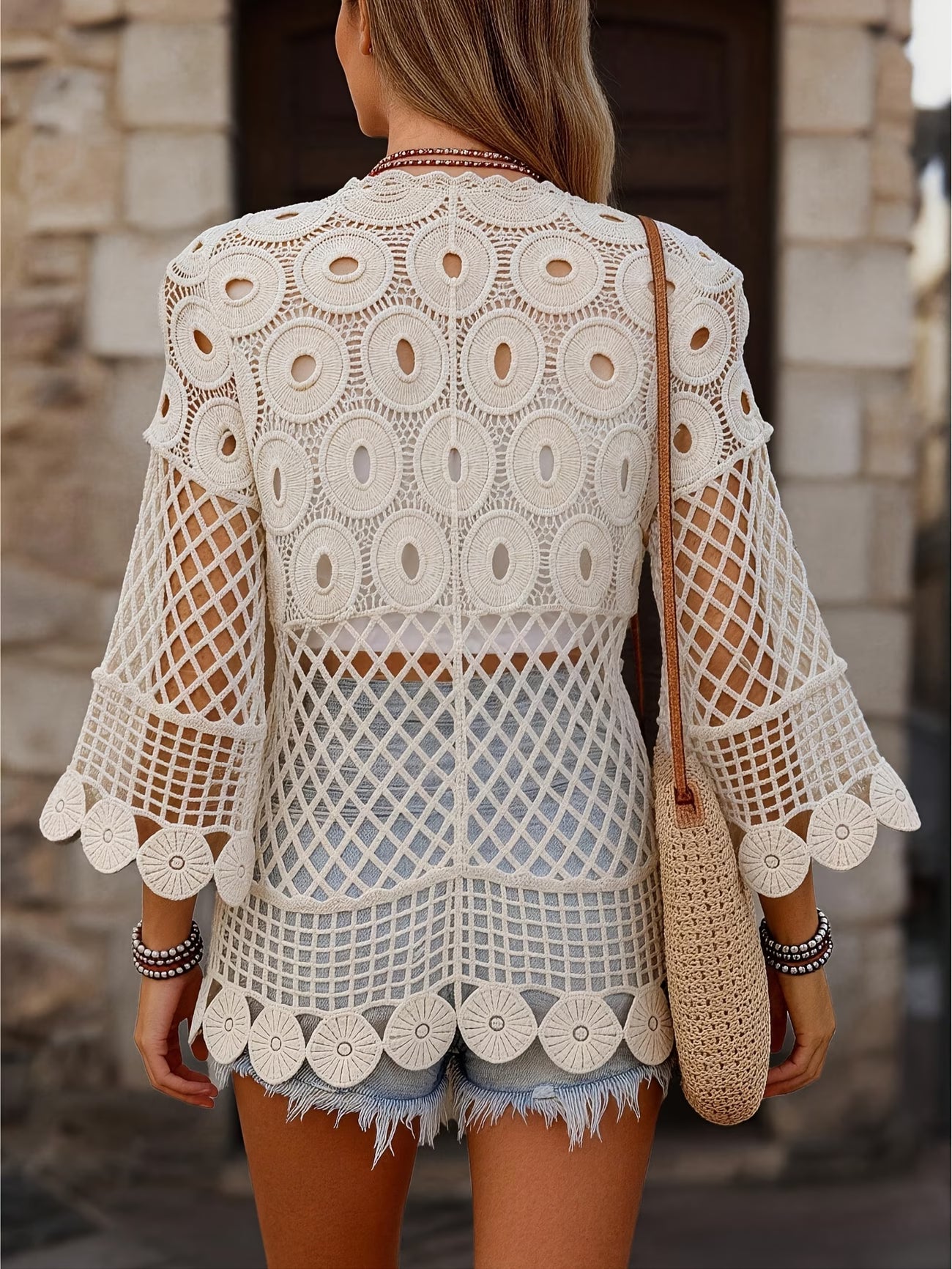 Openwork Crochet Cardigan
