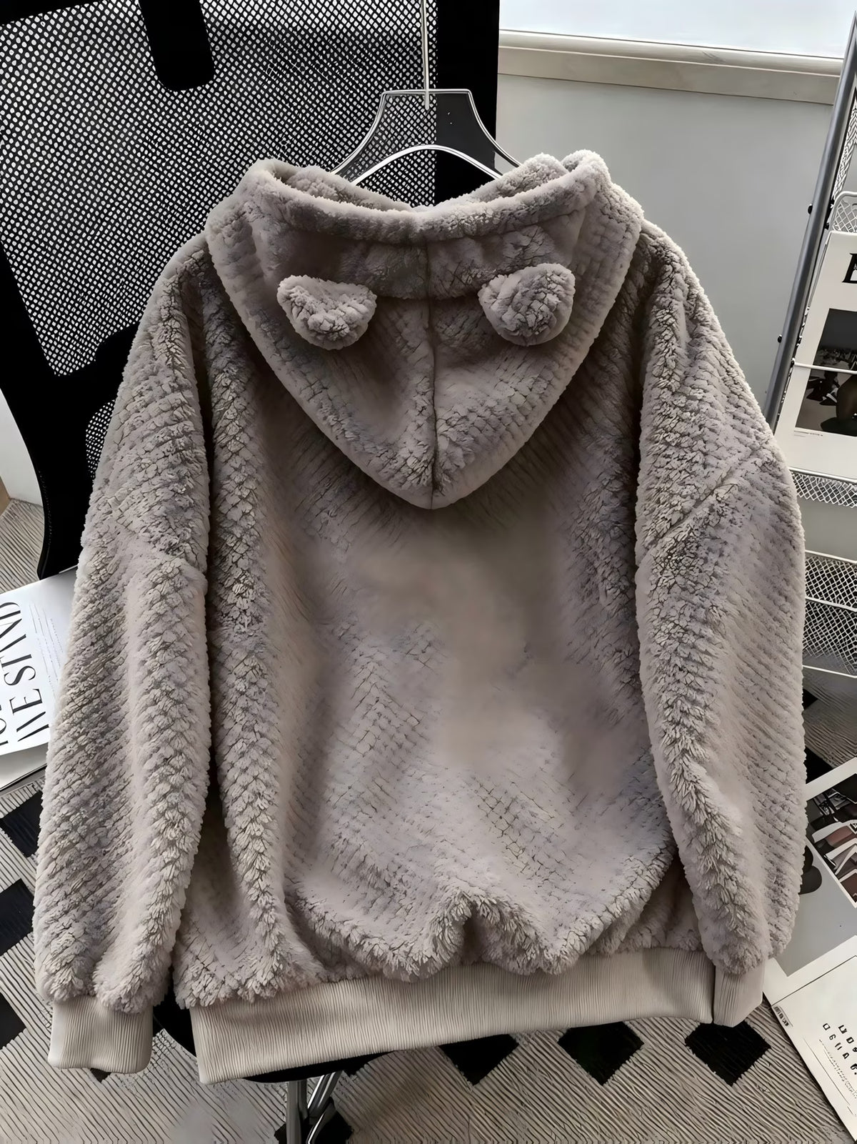 Women's Soft Plush Drawstring Hoodie with Pocket