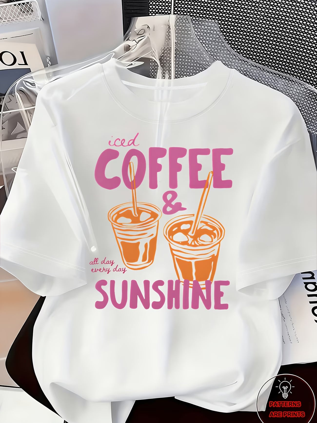 Iced Coffee & Sunshine Women's Slogan T-Shirt