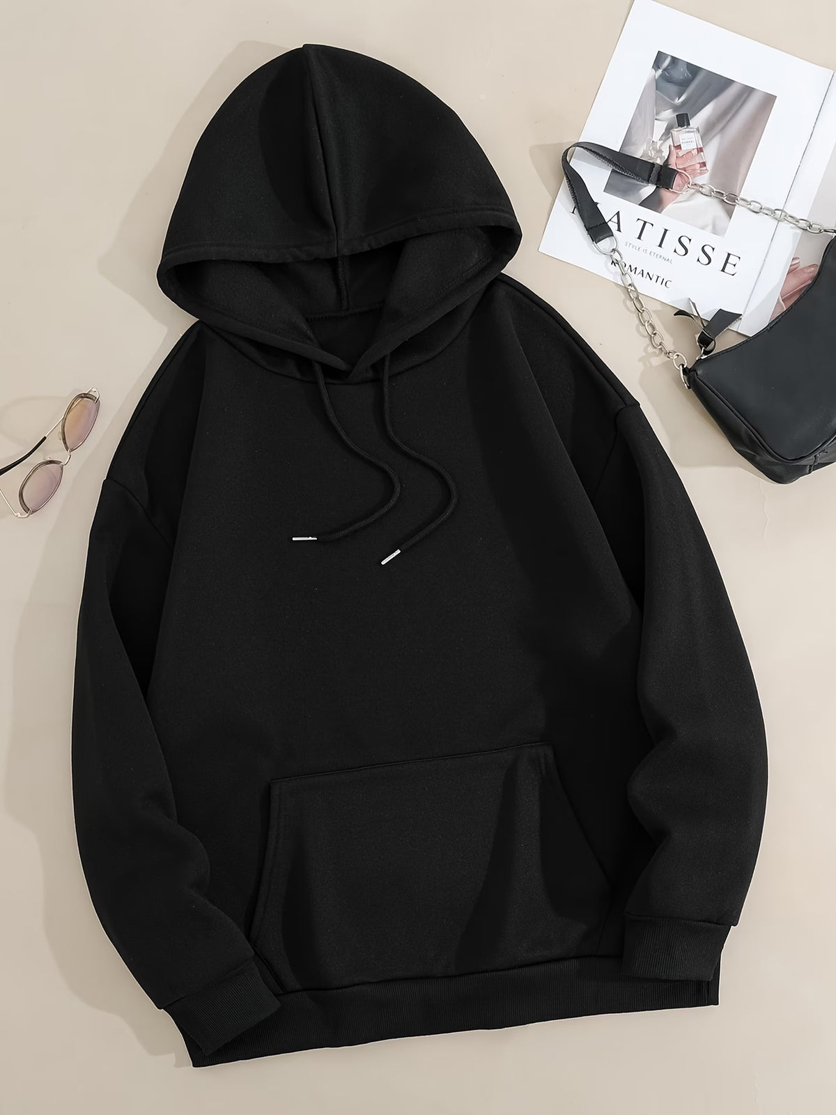Women's Skeleton Print Slogan Hoodie with Kangaroo Pocket
