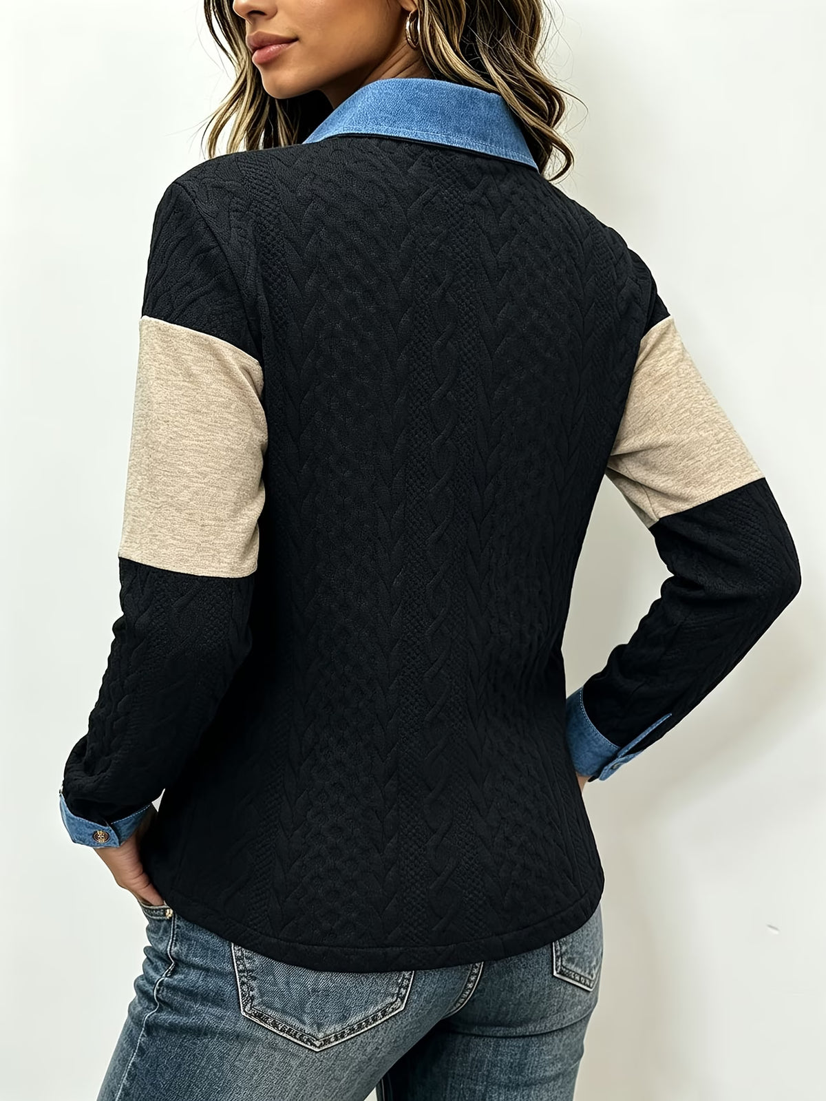 Women's Elegant Autumn/Winter Lapel Jacquard Casual Shirt