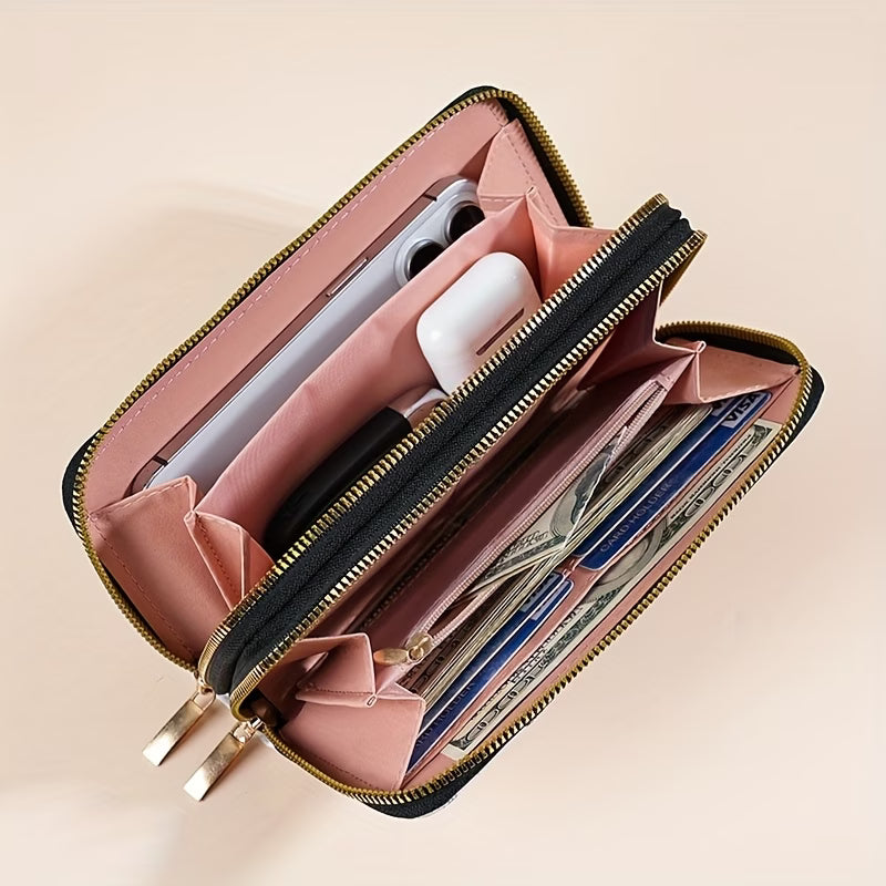Women's butterfly Long Double-Zipper Phone Wallet – Korean Style Large Capacity Clutch