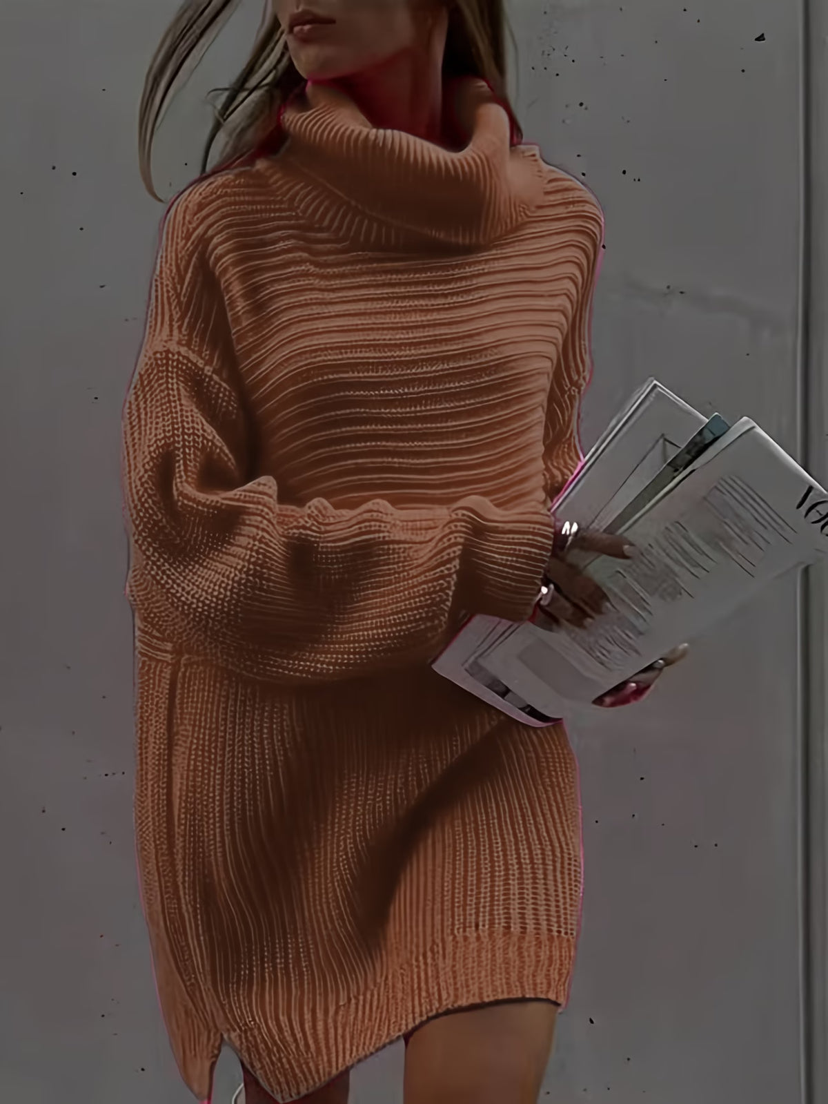 Plus Size High Neck Pullover Dress