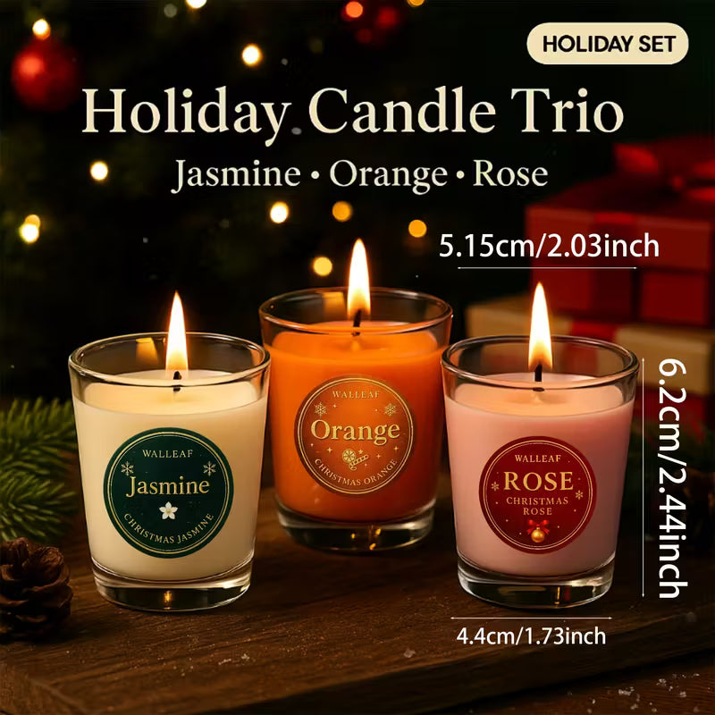 3pcs Holiday Candle Trio Gift Set