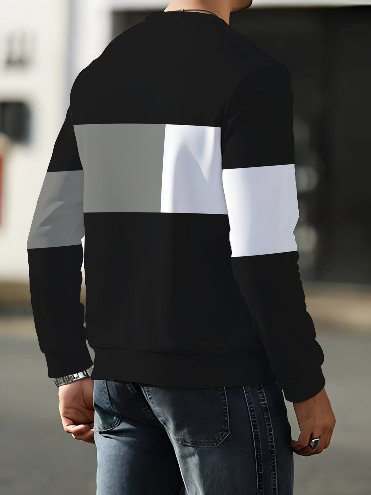 Men’s Colour-Block Crew Neck Sweatshirt