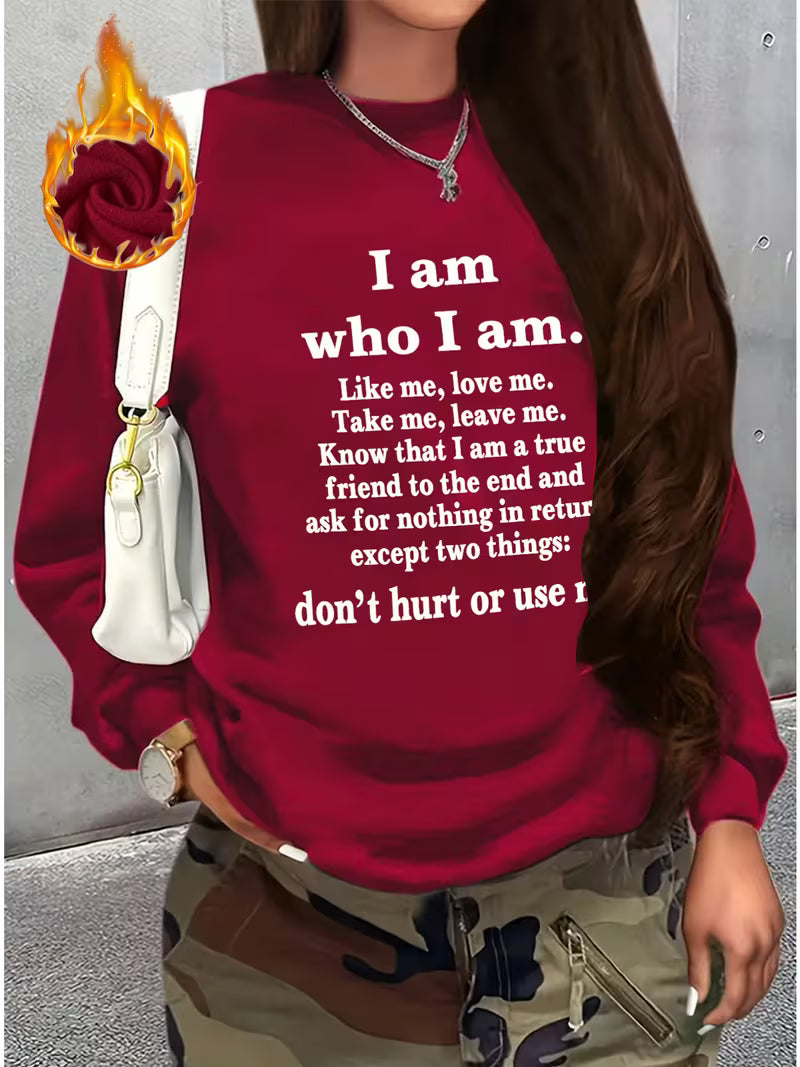 Women'S Casual Plus Size Fleece-Lined Sweatshirt