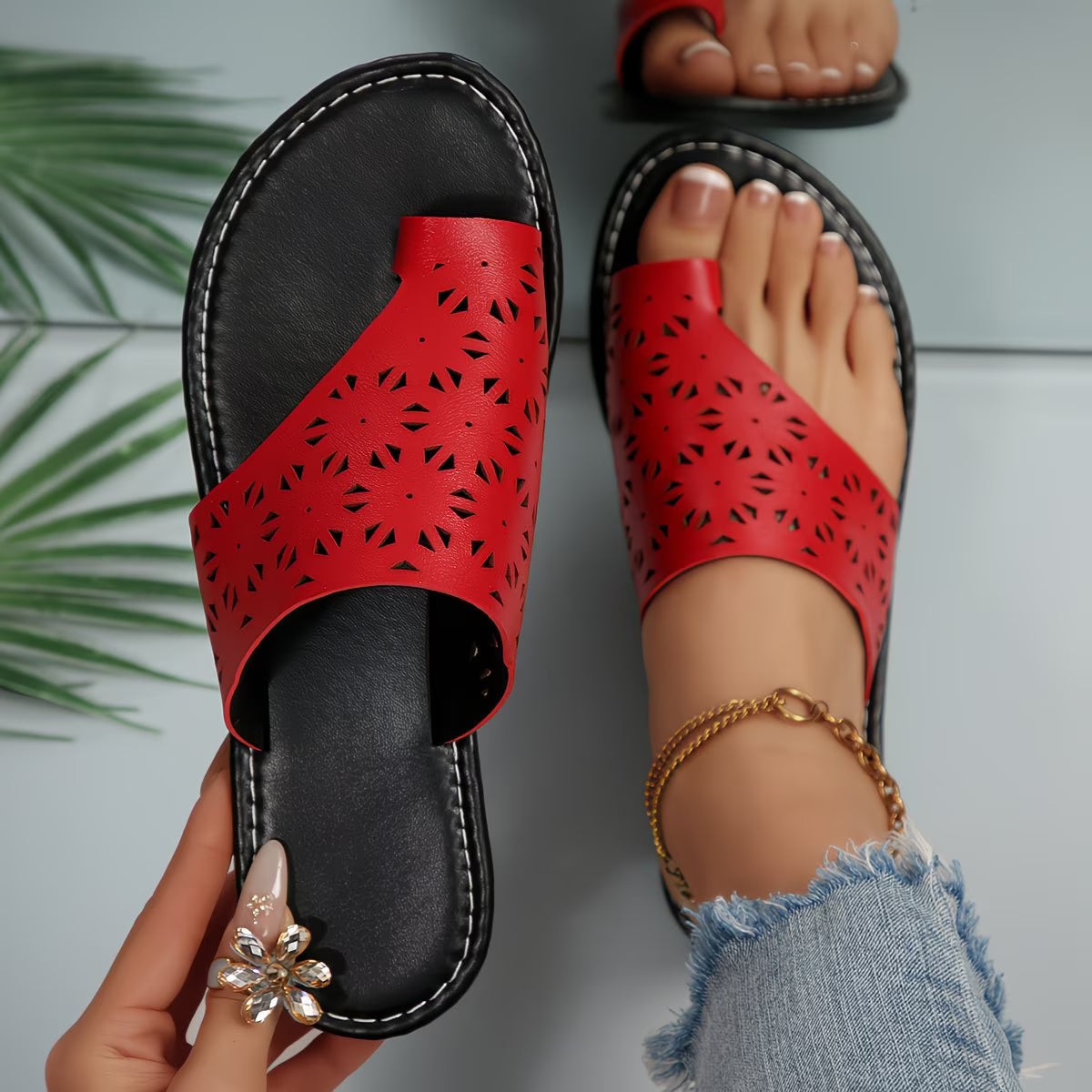 Women'S Hollow-Out Open-Toe Comfortable Round-Toe sandals