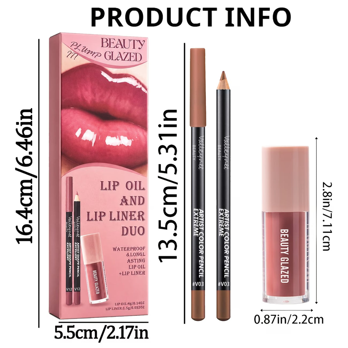 7pcs Lip Liner & Lip Oil Set | 6 Assorted Shades