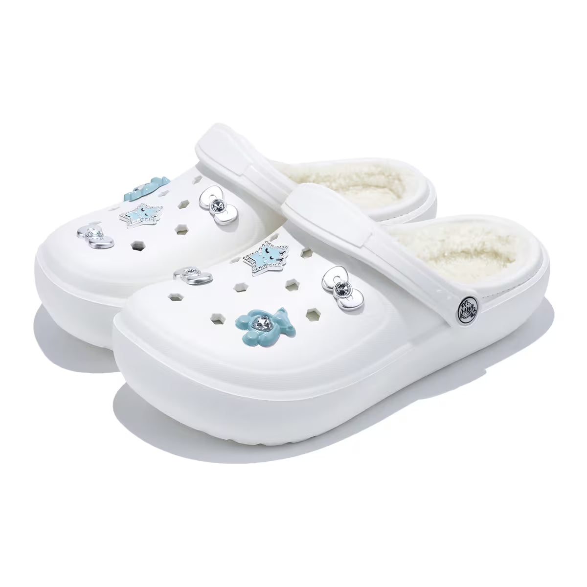 Women's Winter Plush-Lined EVA Garden Clogs – Stylish House Shoes for Home, Parties & Outdoors