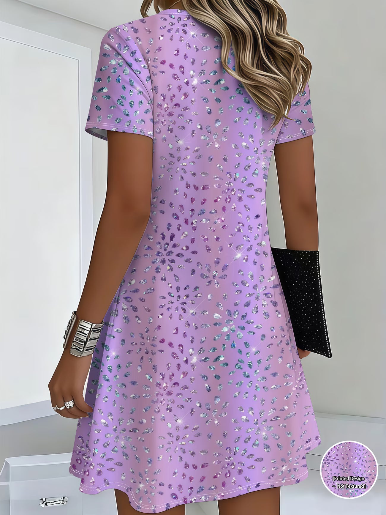 Digital Print Sequin Pattern Top