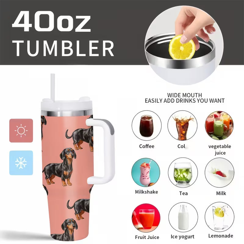 40oz Stainless Steel Tumbler with Straw