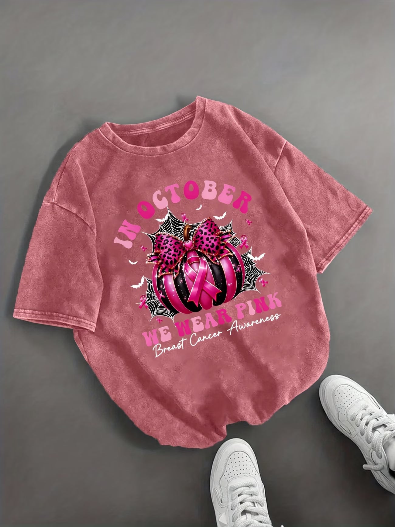 Pink Flirty Pumpkin Graphic Print Top