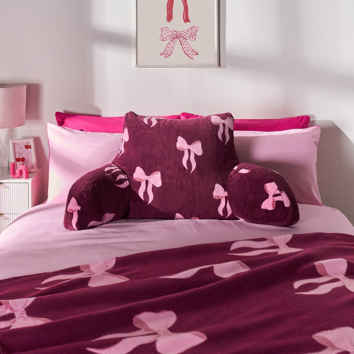Bow Print Cuddle Cushion