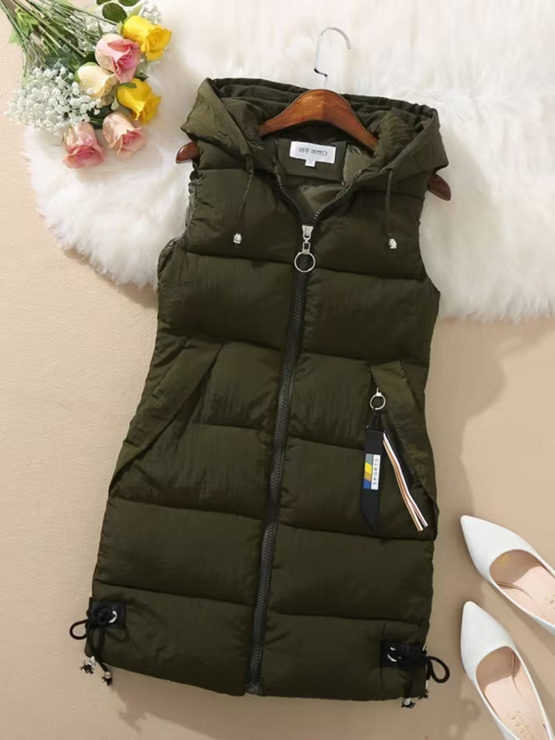 Elegant Sleeveless Vest Women's Elegant Sleeveless Long Vest - Winter Warm Coat