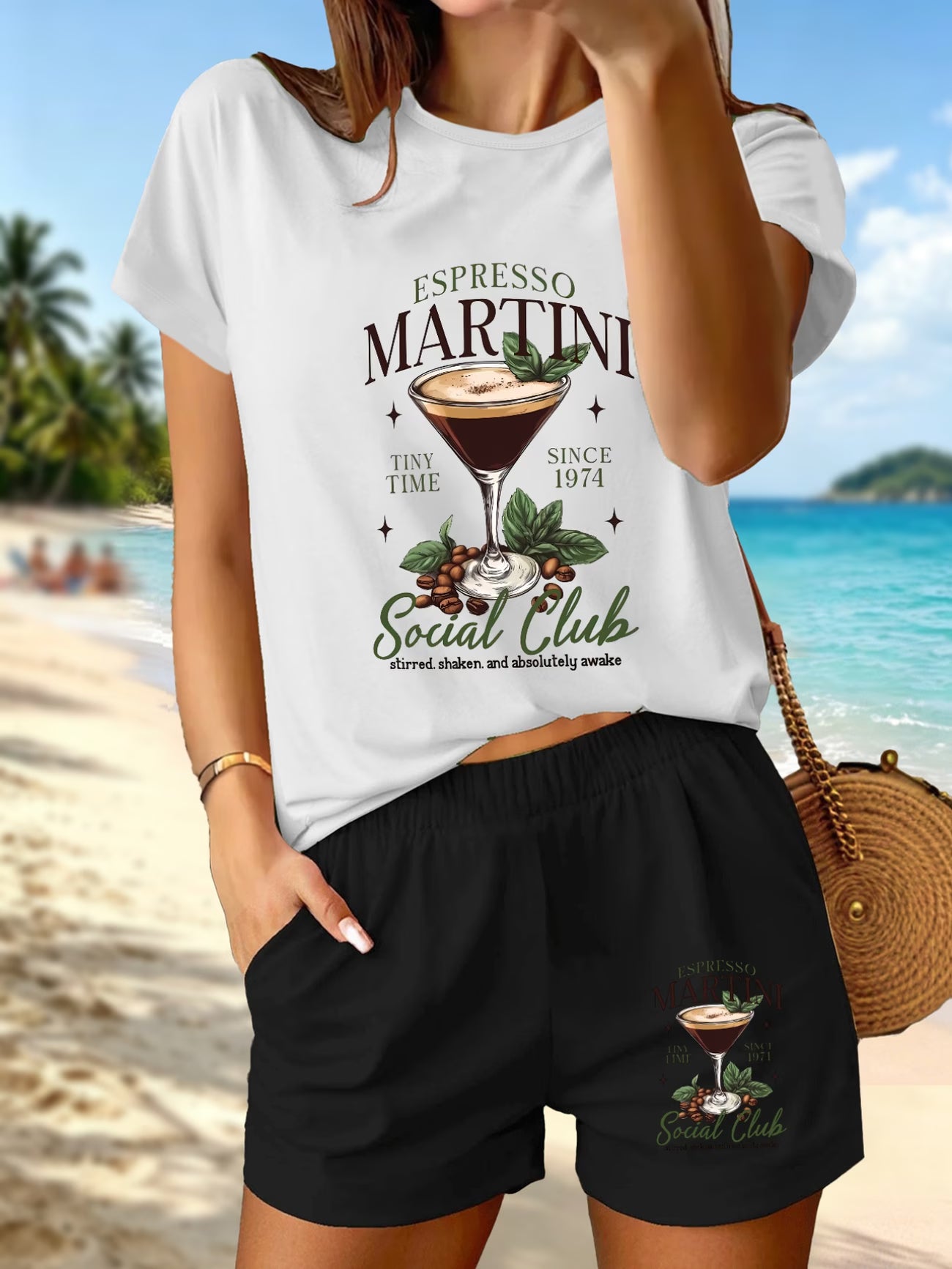 Espresso Martini Printed T-Shirt & Shorts Set