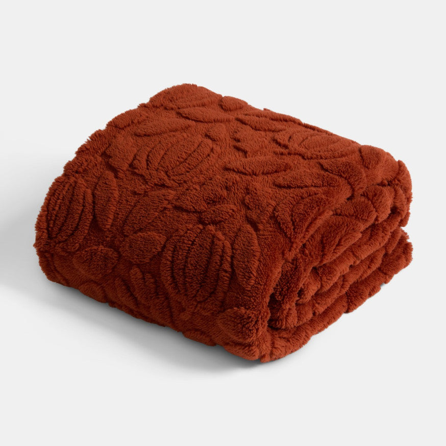 Tufted Pumpkin Fleece Throw