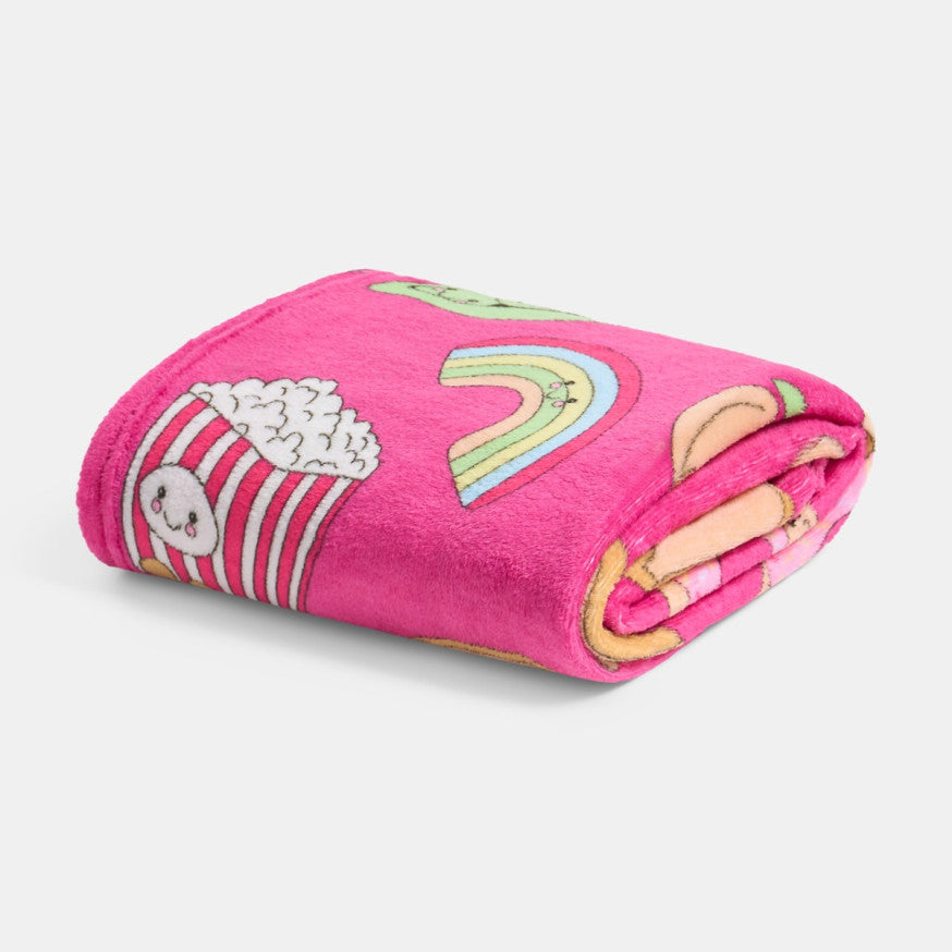 Sweetie Pies Print Ultra Soft Throw - Magenta