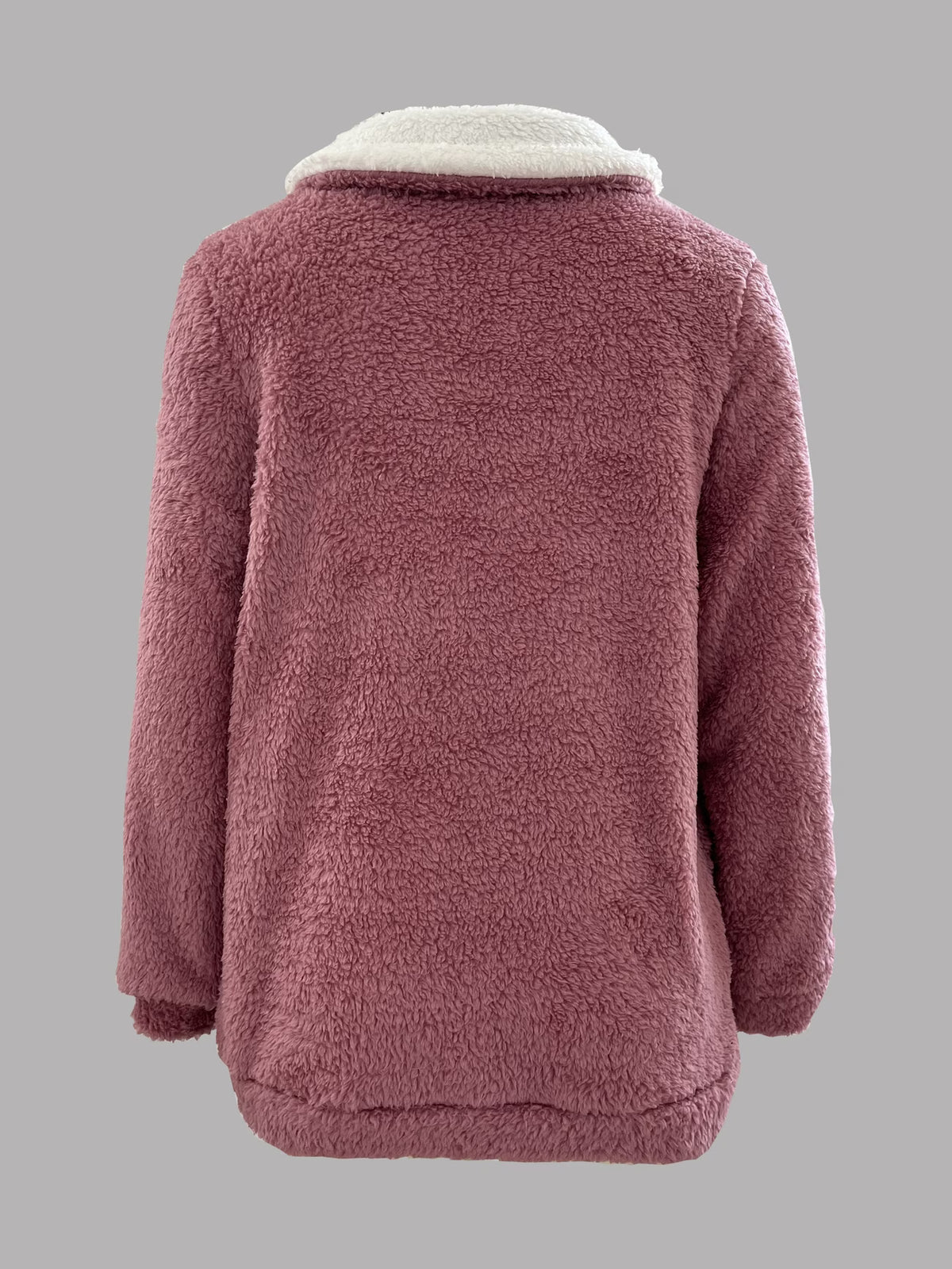 Women's Pink Fuzzy Pullover with Kangaroo Pocket
