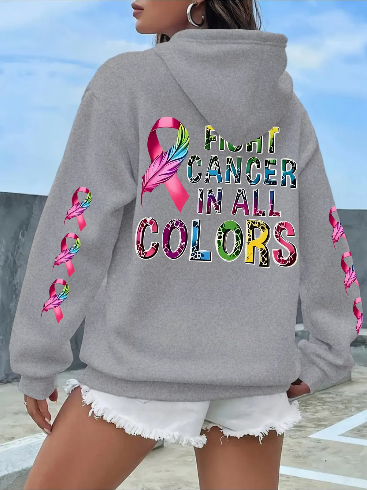 Women's Inspirational Letter Print Casual Hoodie