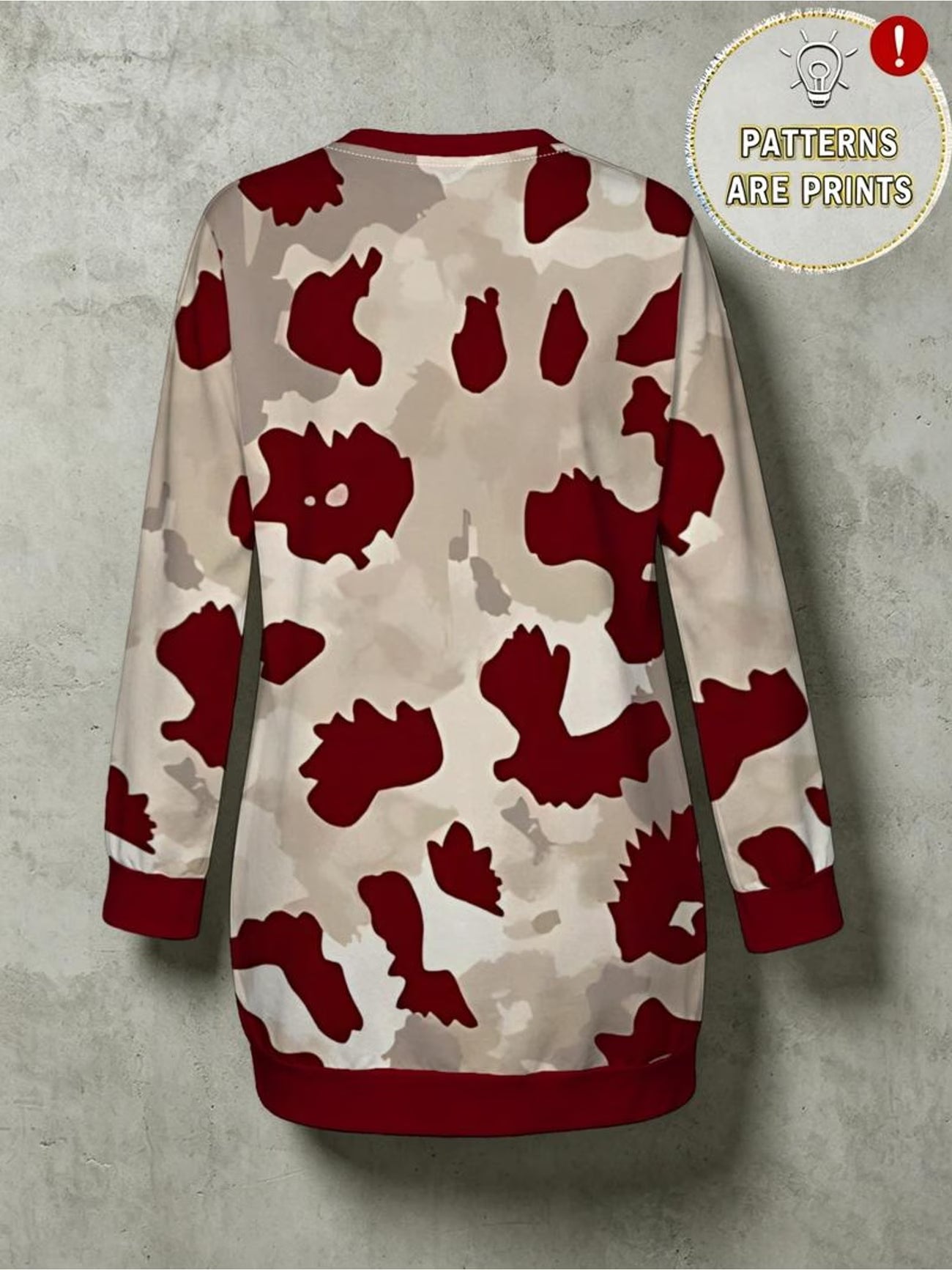 Burgundy Leopard Print Loose Sweatshirt