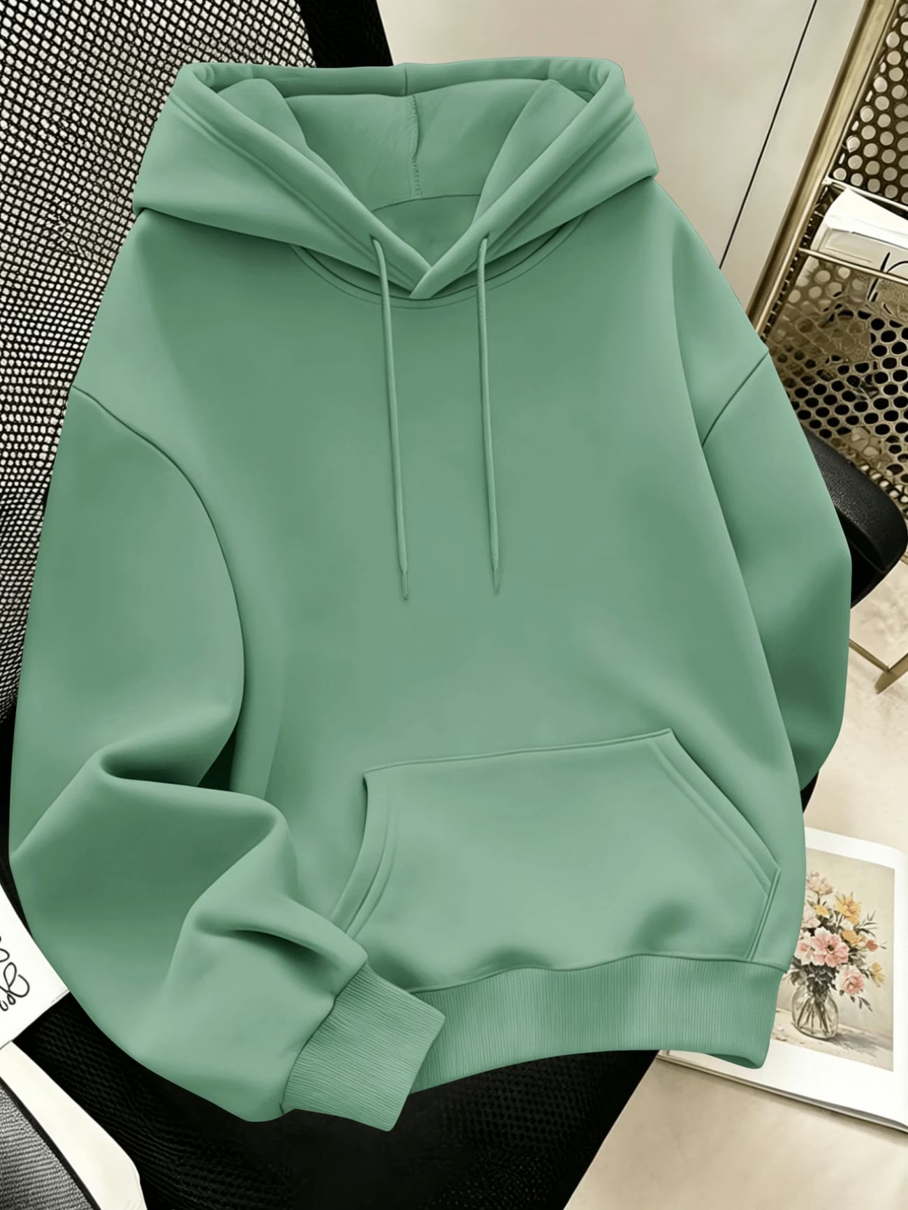 Plus Size Halloween Hooded Sweatshirt Set — Cool Pumpkin in Sunglasses Triple Back Print