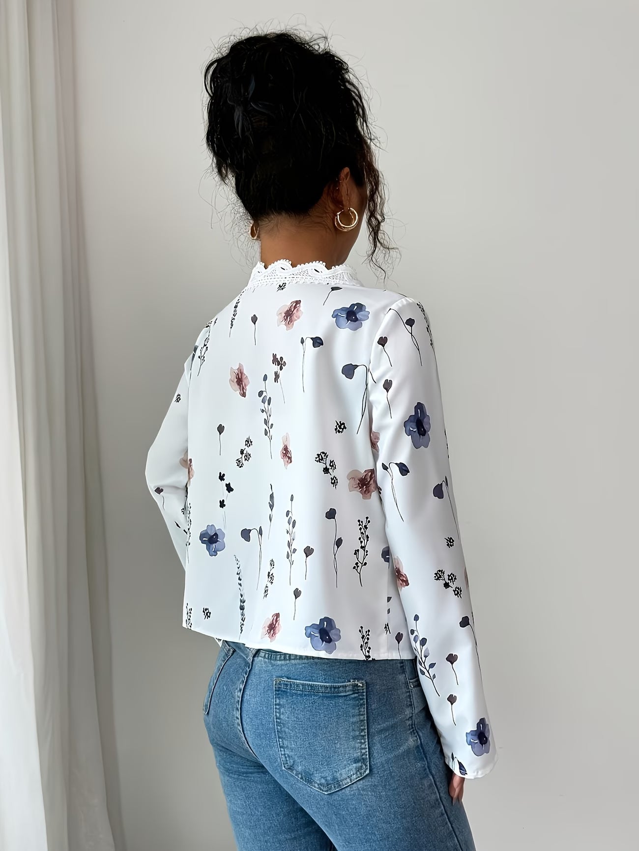 Floral Lace Patchwork Longline Coat