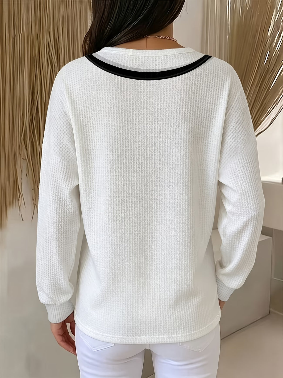 Women’s White & Red Sweater with Orange Cat Print