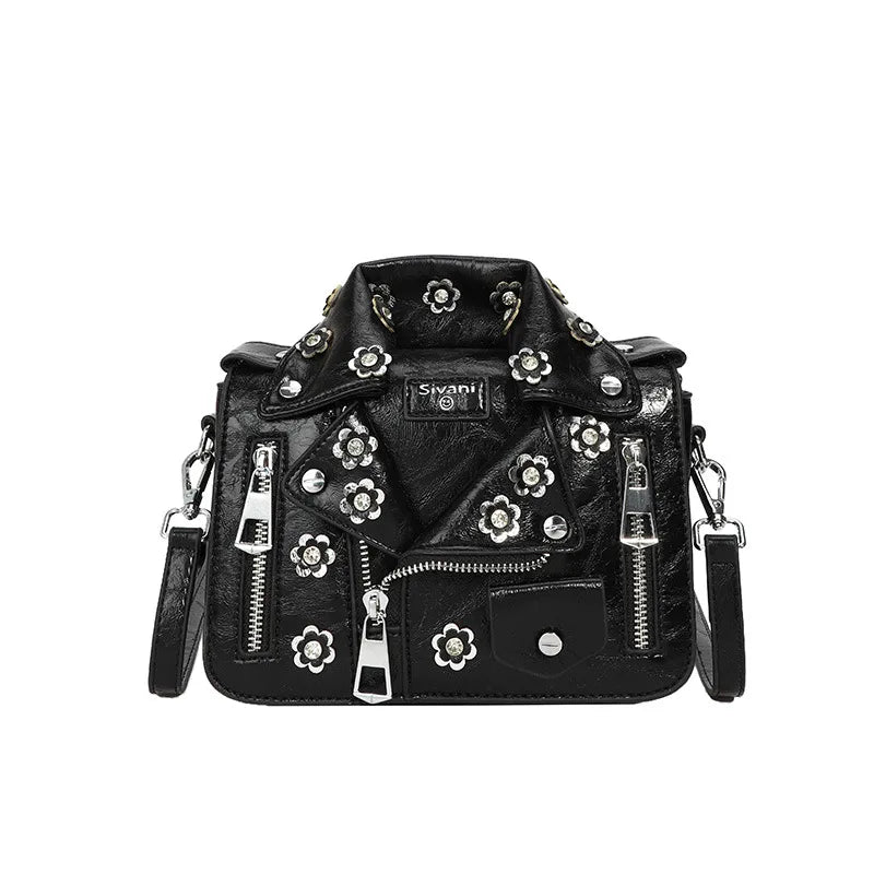 Women's Medium Pu Leather Clothes Streetwear Square Zipper Crossbody Bag