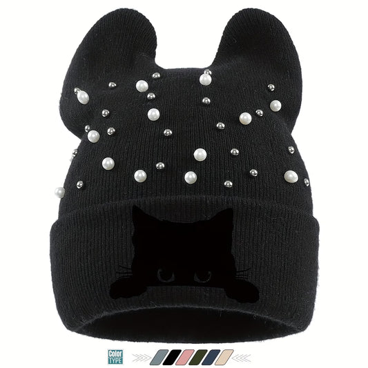 "Judging You Silently" Cat Ears & Devil Horns Beanie – Unisex