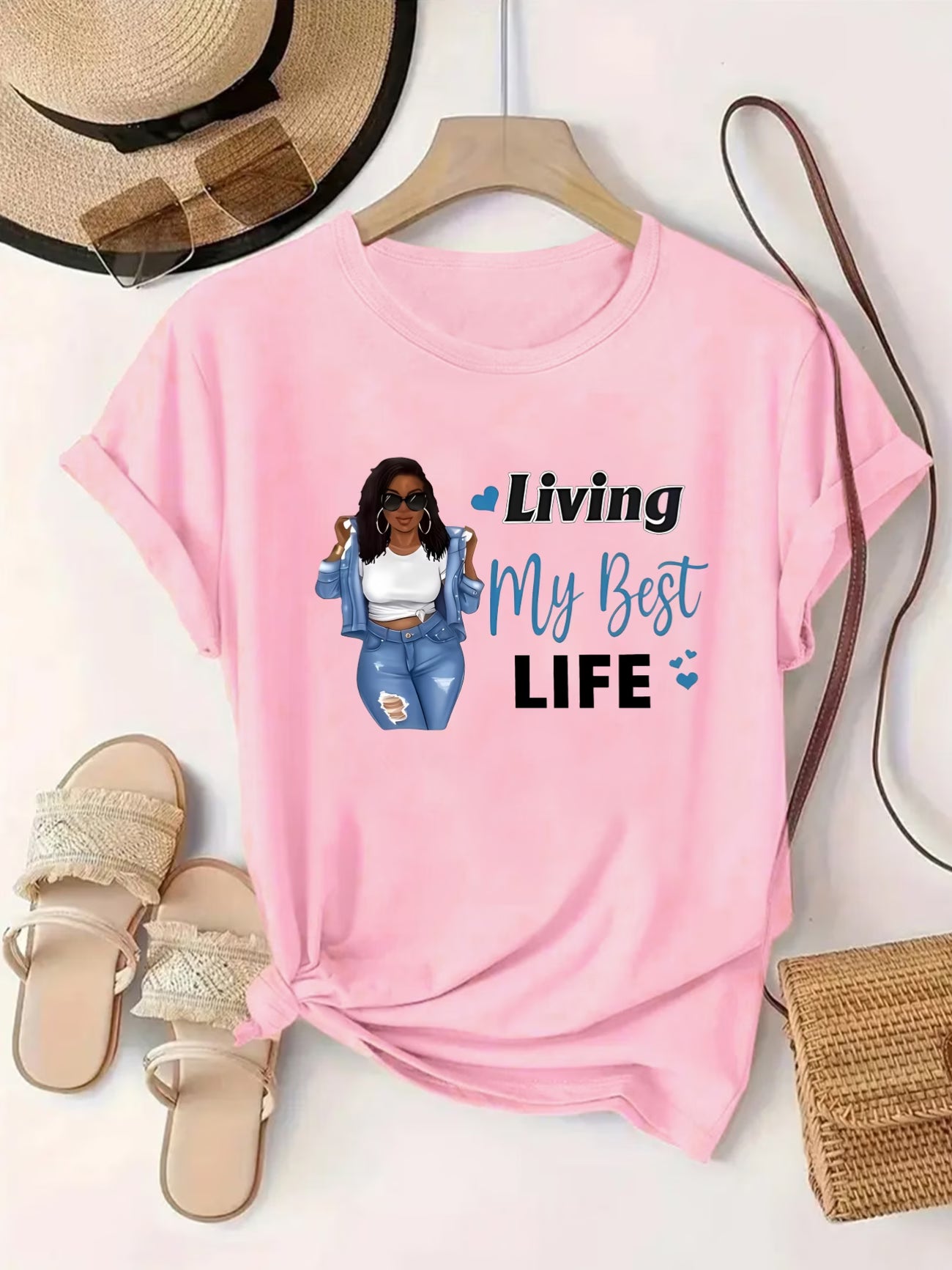 Stylish Woman 'Living My Best Life' T-Shirt