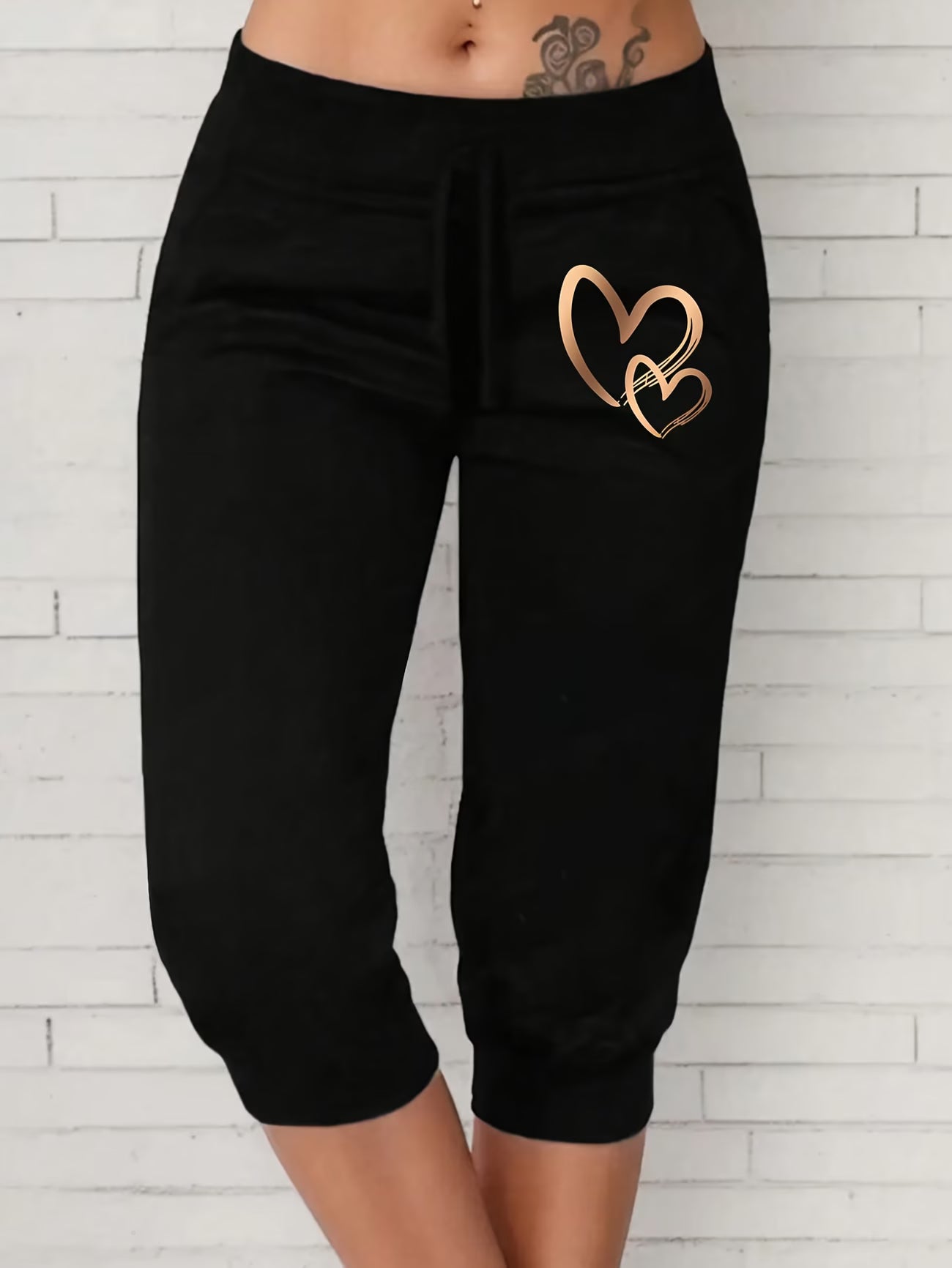 Mid-Length Printed Trousers