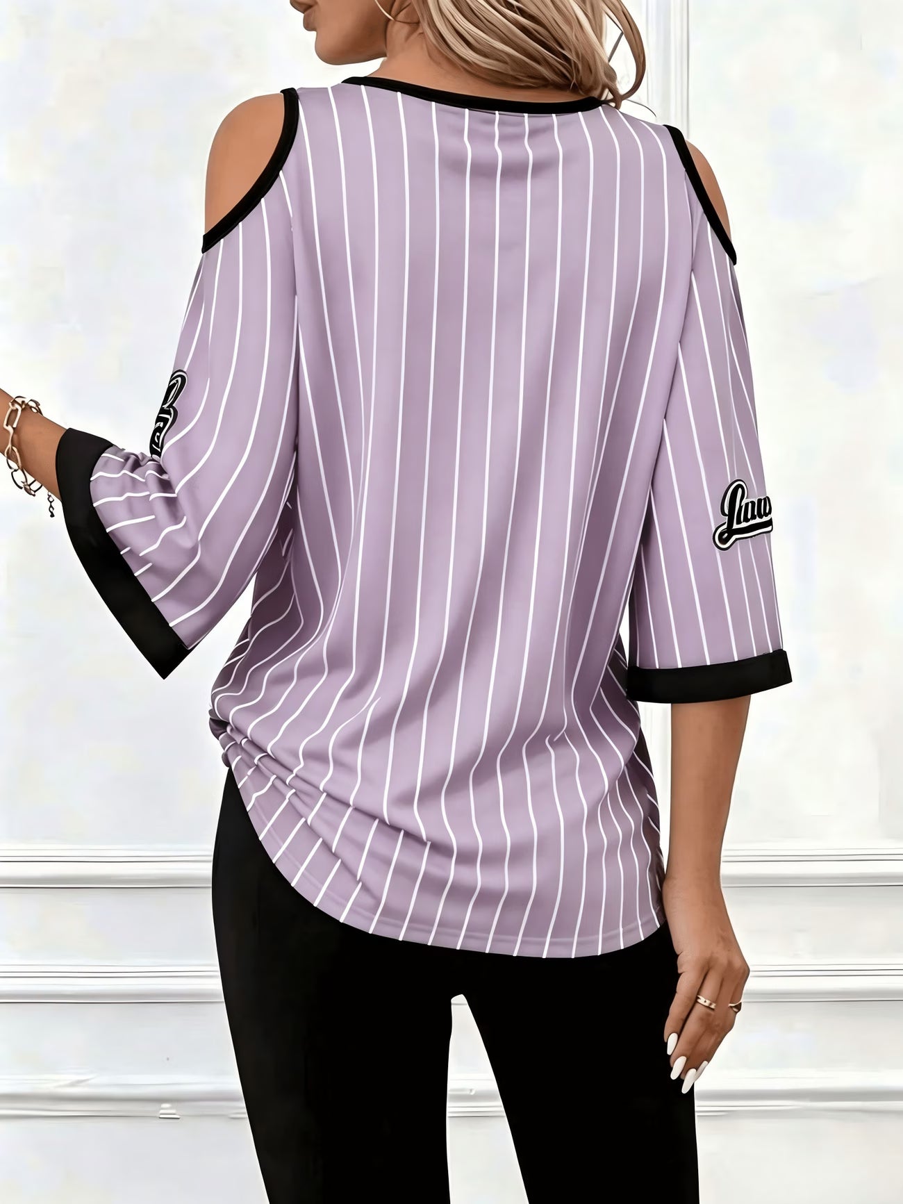 Striped Off-Shoulder Top – Plus Size