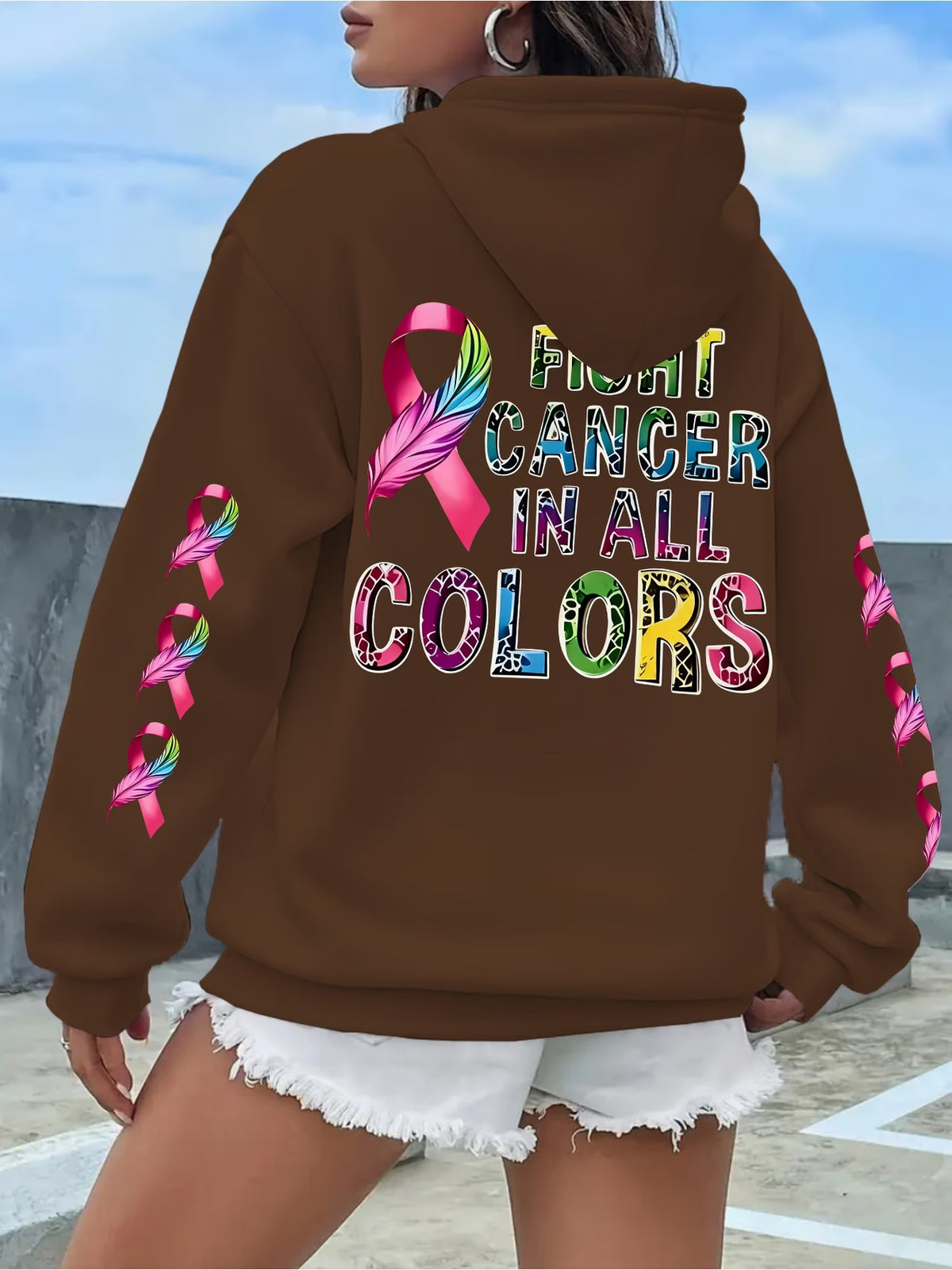 Women's Inspirational Letter Print Casual Hoodie