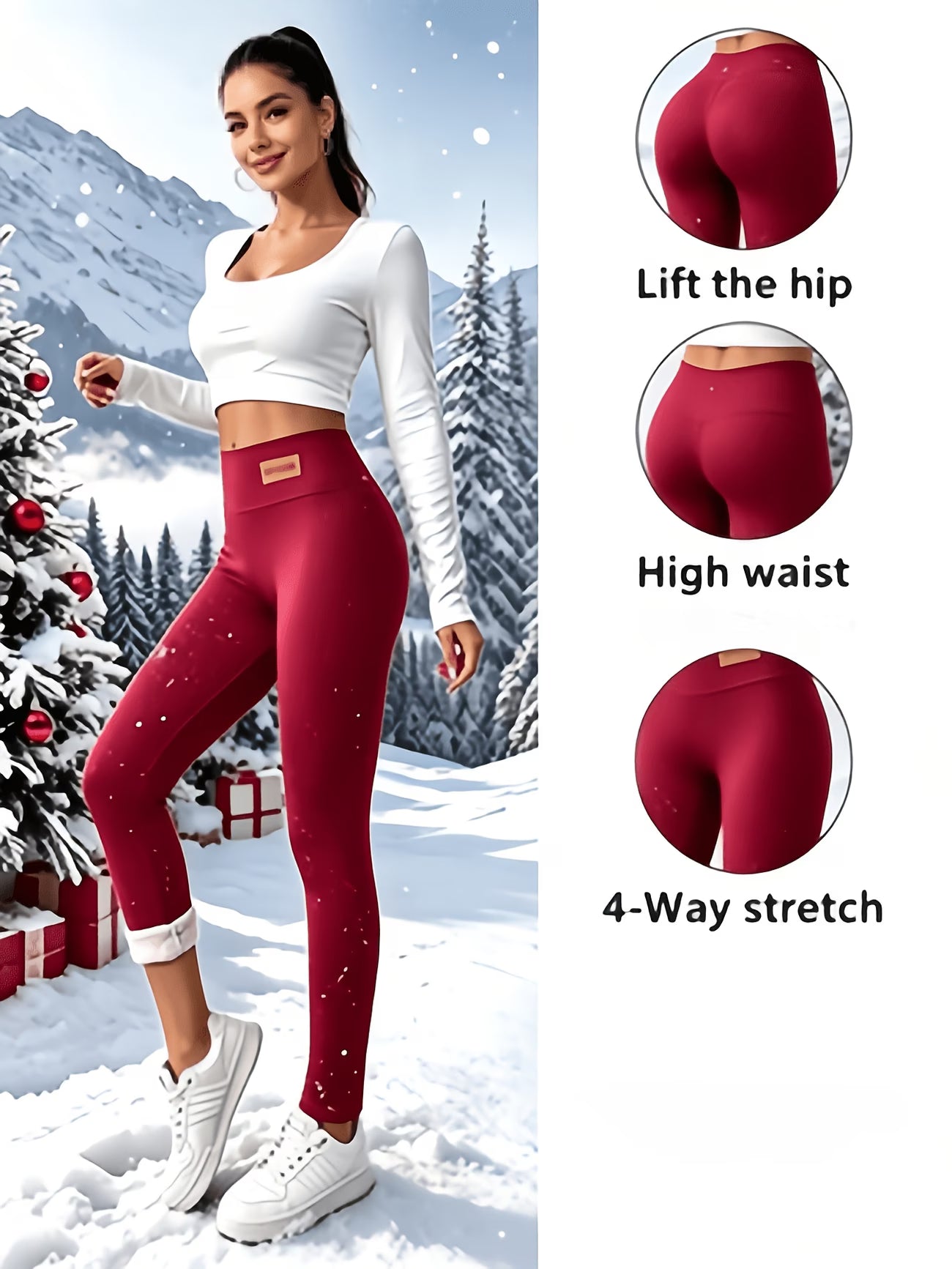 Thickened Plush Thermal Leggings – High-Waisted Tummy Control