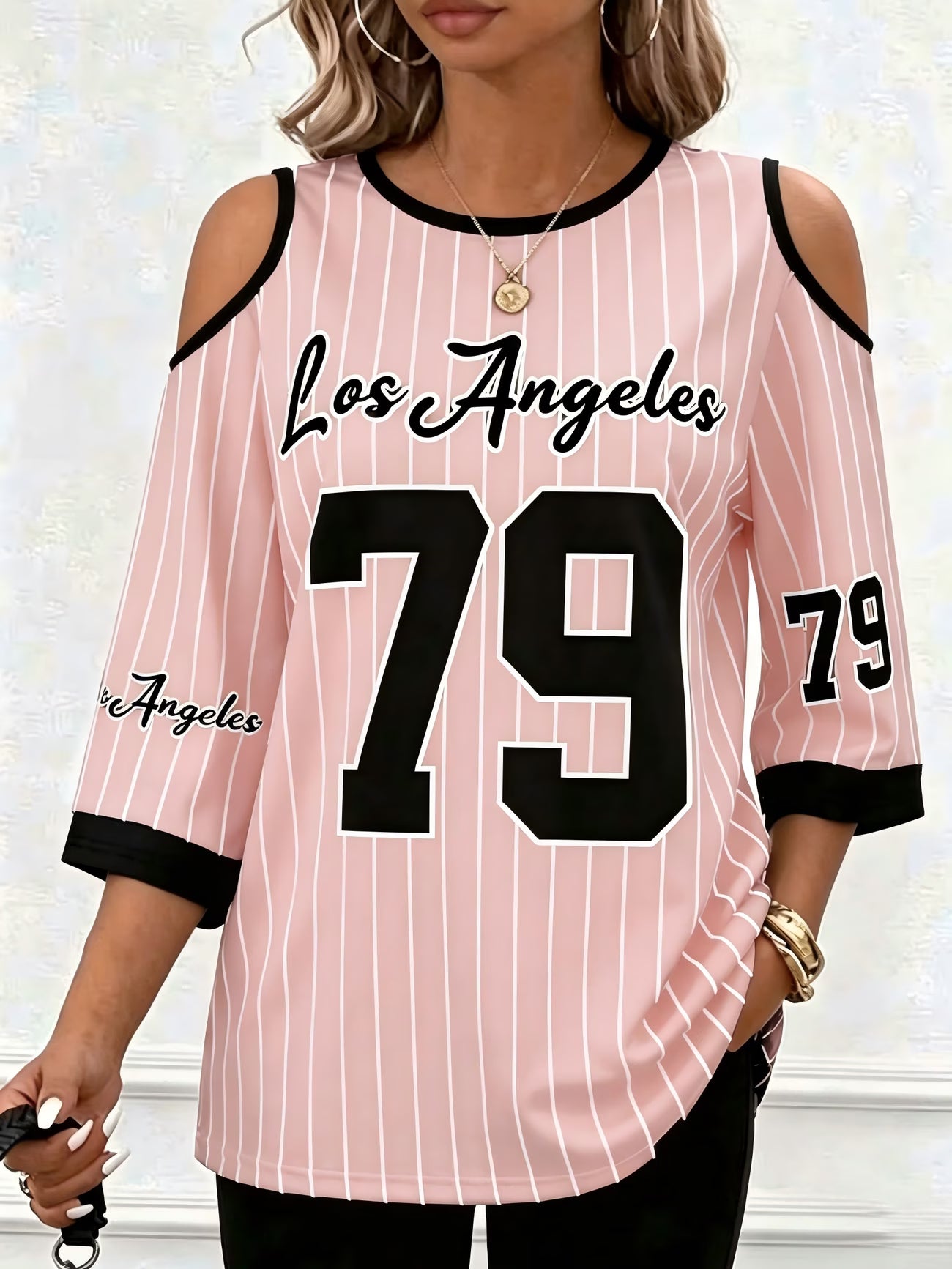 Striped Off-Shoulder Top – Plus Size