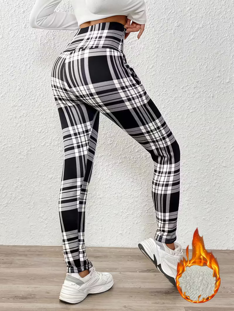 SWomen'S Thick Fleece-Lined High-Waisted Leggings with Pockets