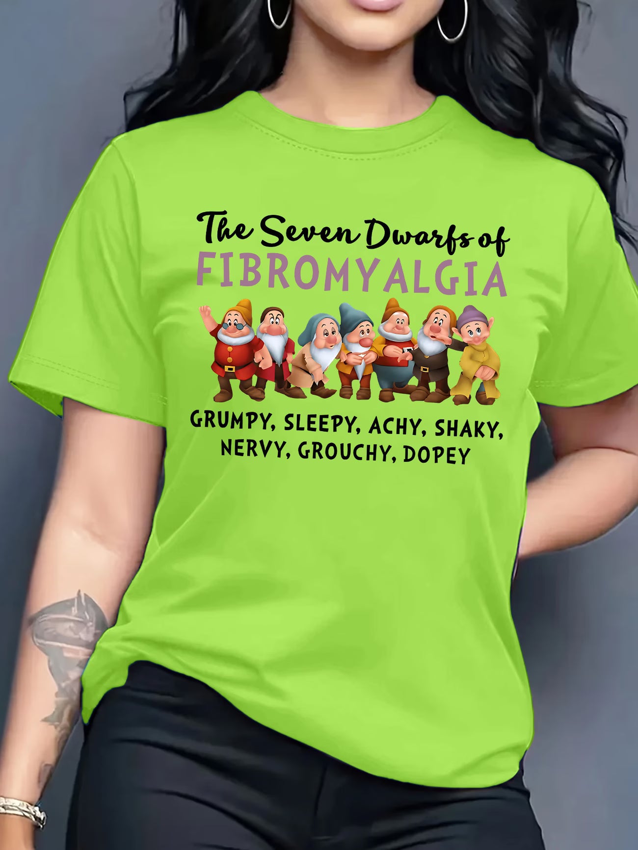 The Seven Dwarfs of Fibromyalgia — Graphic Print T-Shirt