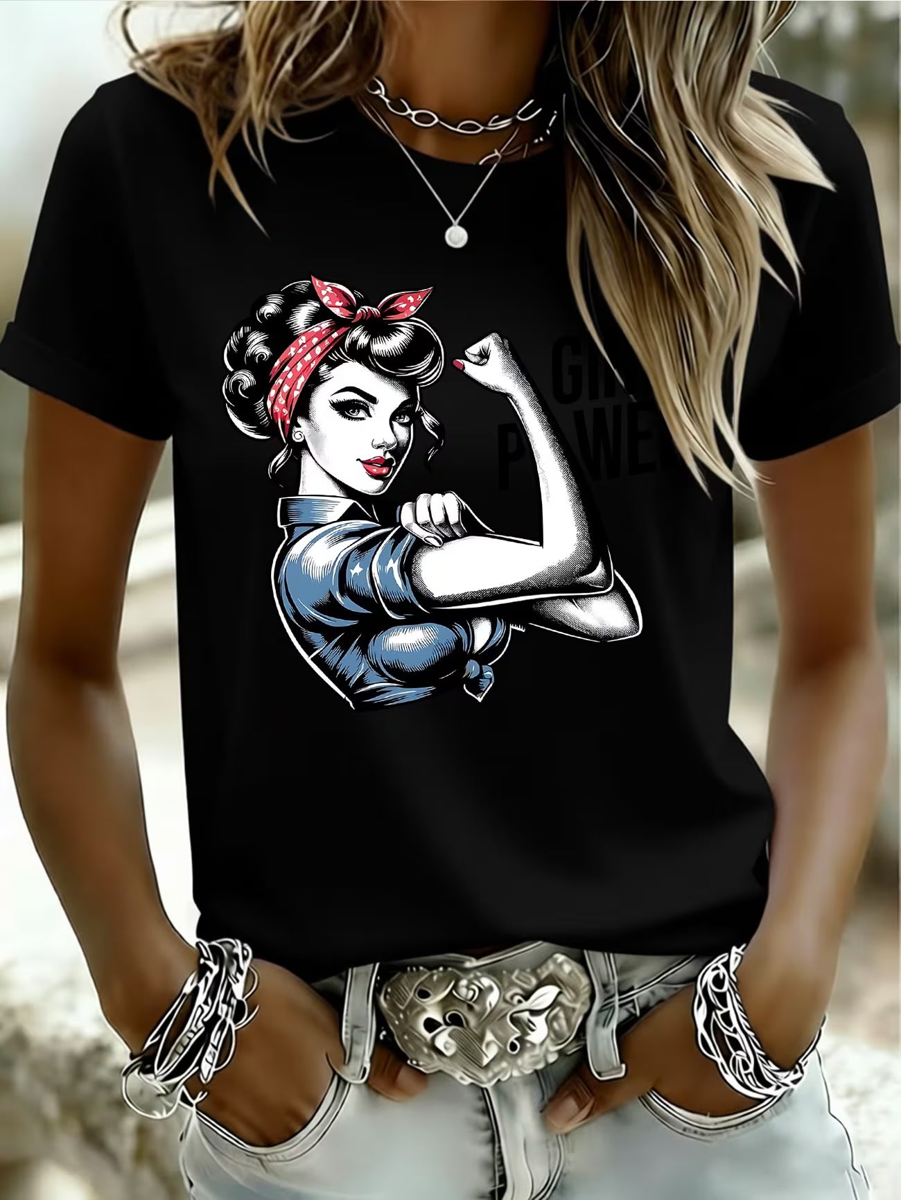 "Power" Muscle Mom Vintage Poster Quote T-Shirt