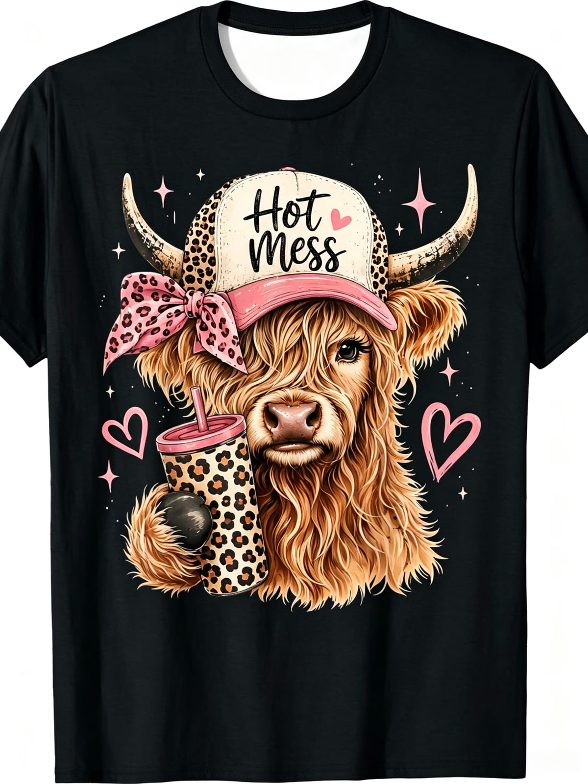 Women’s Cute Highland Cow Graphic T-Shirt