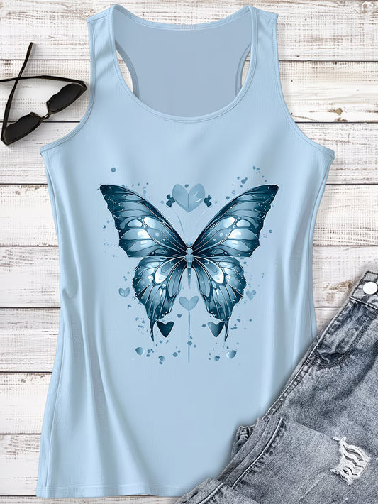 ladies Butterfly, Featuring Scattered Heart Decorations