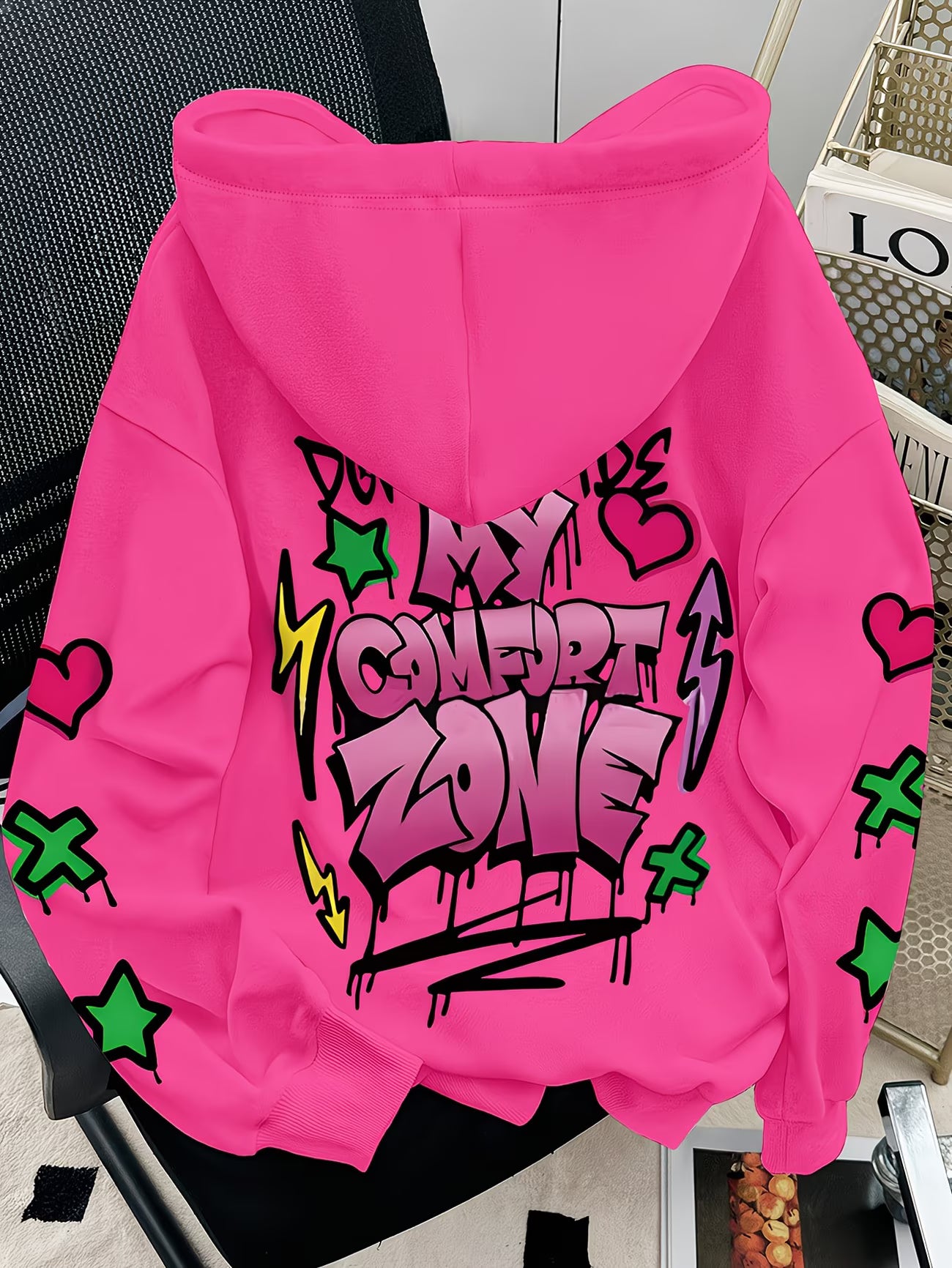 Street Style Colorful English Letter Printed Hoodie