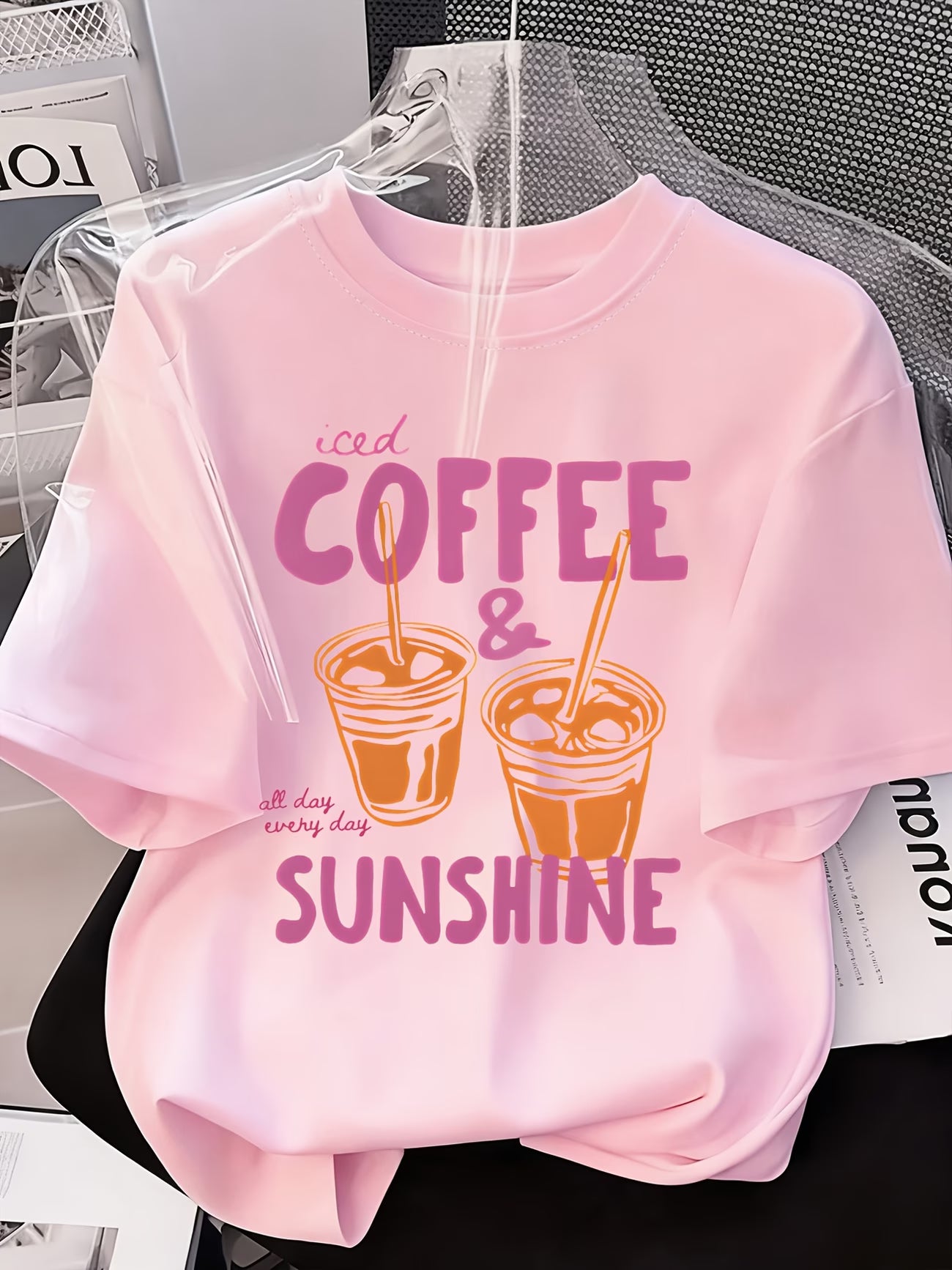 Iced Coffee & Sunshine Women's Slogan T-Shirt