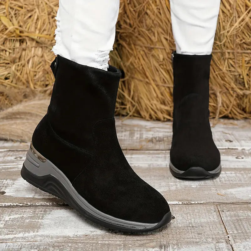 Women's Winter Chunky Heel Platform Ankle Boots